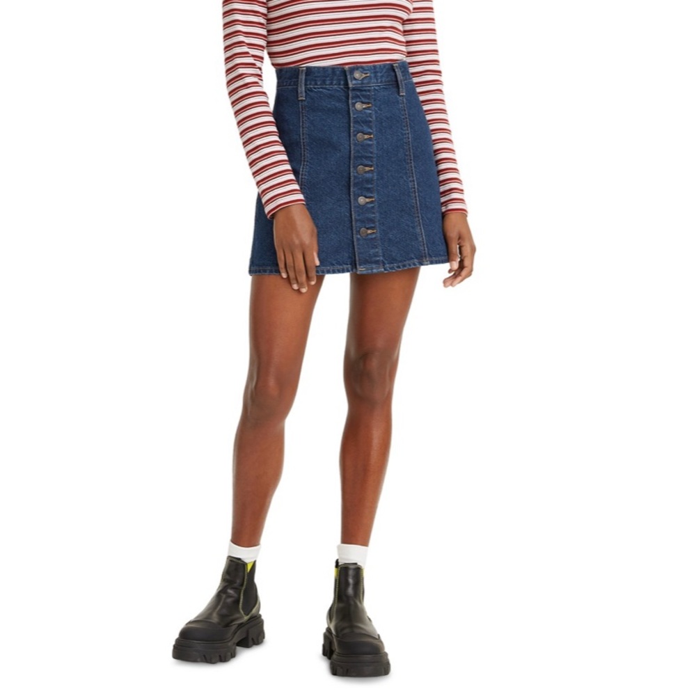 Women’s A-Line Button Front Mini Skirt